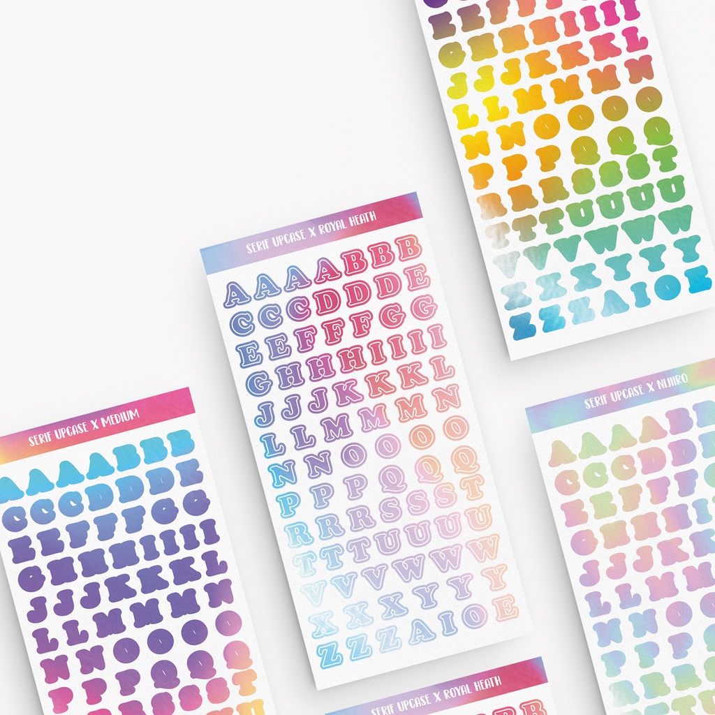 Jual STIKER DECO - SERIF UPCASE GRADIENTS | Shopee Indonesia