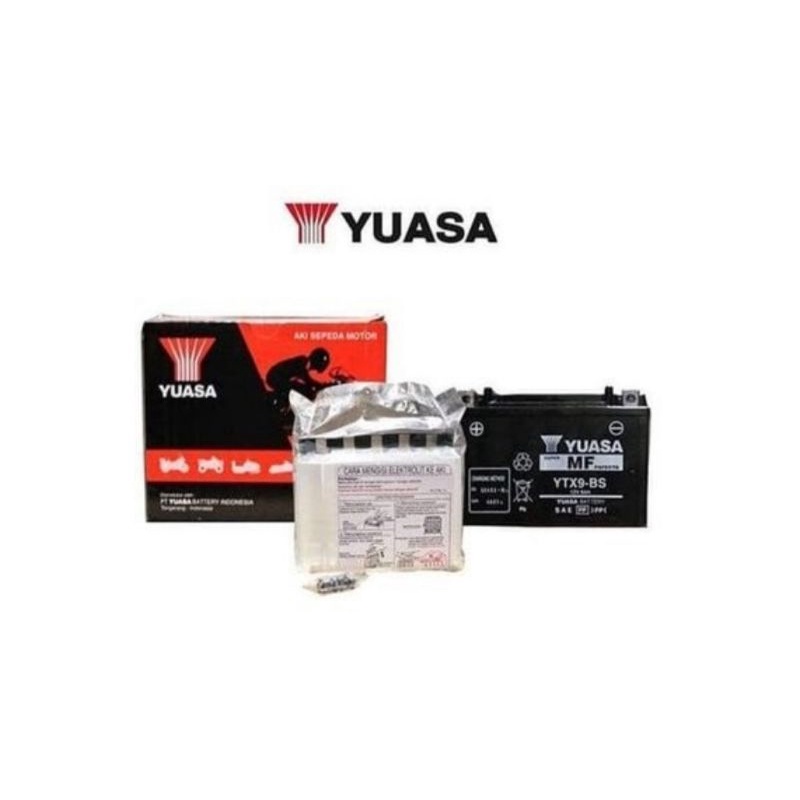 Jual AKI ACCU YUASA YTX9-BS YTX9 BS ORIGINAL AKI KERING 12V 8AH UNTUK