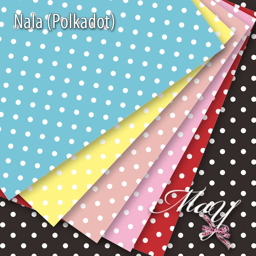Jual 1 lembar Kertas Kado Fancy Paper Polkadot (Nala Pink, Peach, Red ...