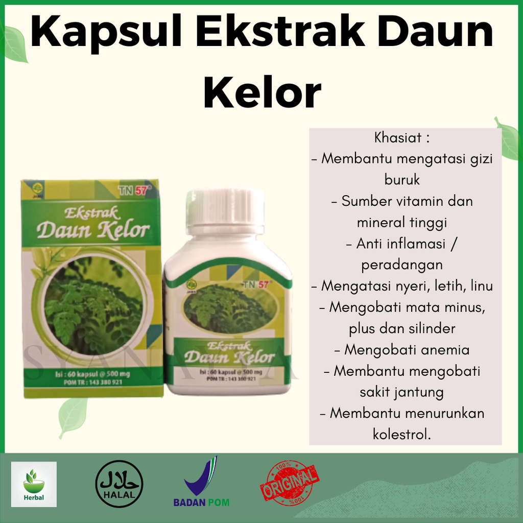 Jual Kapsul Ekstrak Daun Kelor Toga Nusantara Shopee Indonesia