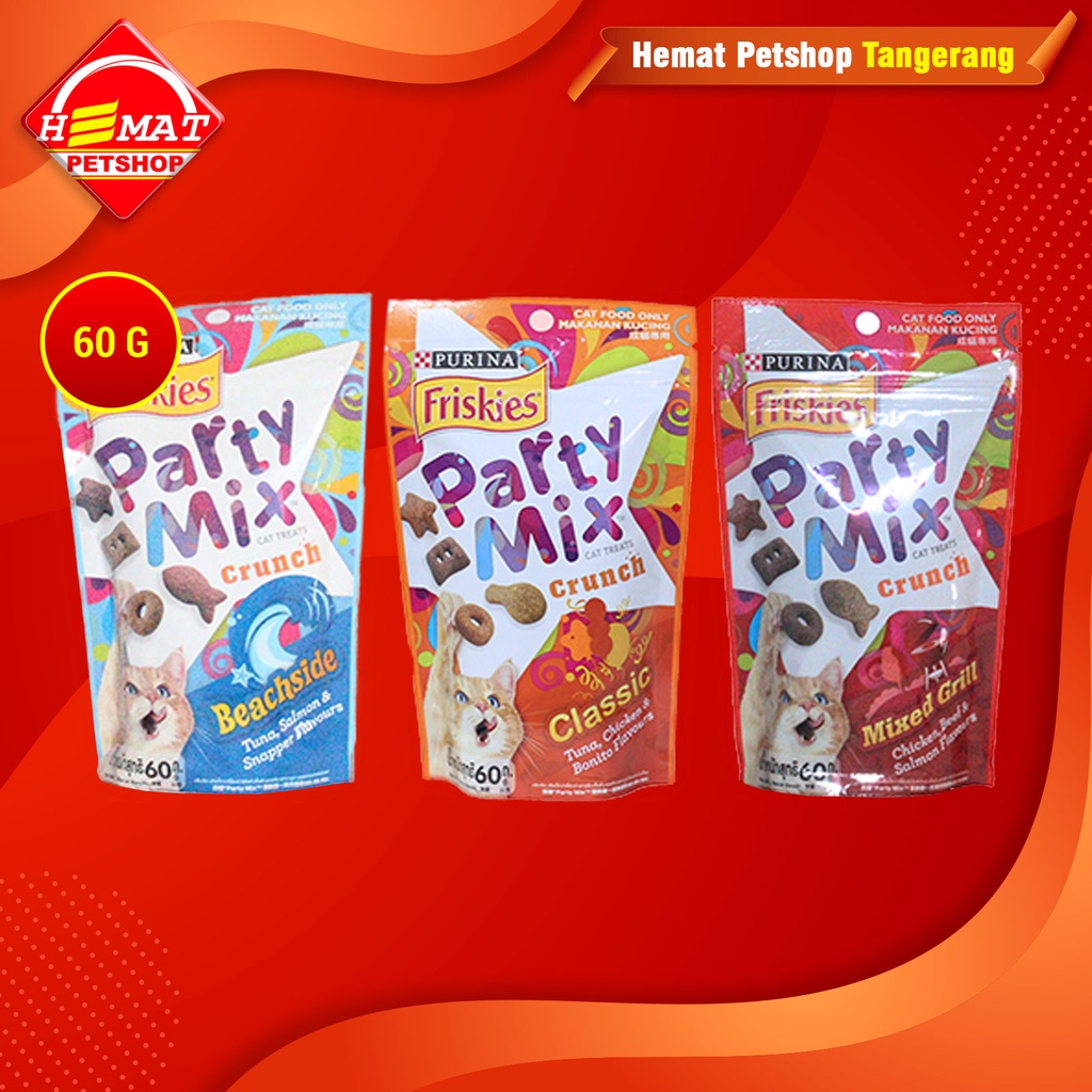 Jual Snack / Cemilan Kucing Friskies Party Mix All Varian 60 gr