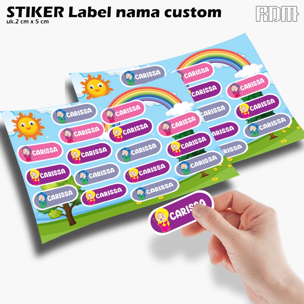 Jual stiker label nama custom karakter | Shopee Indonesia