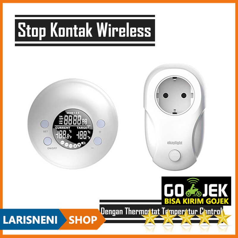 Jual OTO Stop Kontak Wireless Dengan Sensor Suhu Thermostat Wireless ...