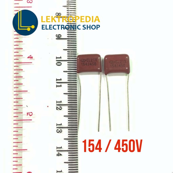 Jual Milar Volt Tinggi 154 / 450v Kapasitor 450 v 150nF 150 nF 154j ...