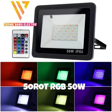 Lampu Sorot Rgb 50W Besar Warna Warni Tebal Emico Hias Taman Panggung Dekorasi Kamar Outdoor