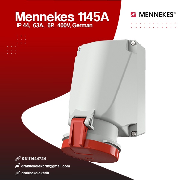 Jual Mennekes 1145A | Wall mounted IP 44 63A, 5P, 400V, German | Shopee ...