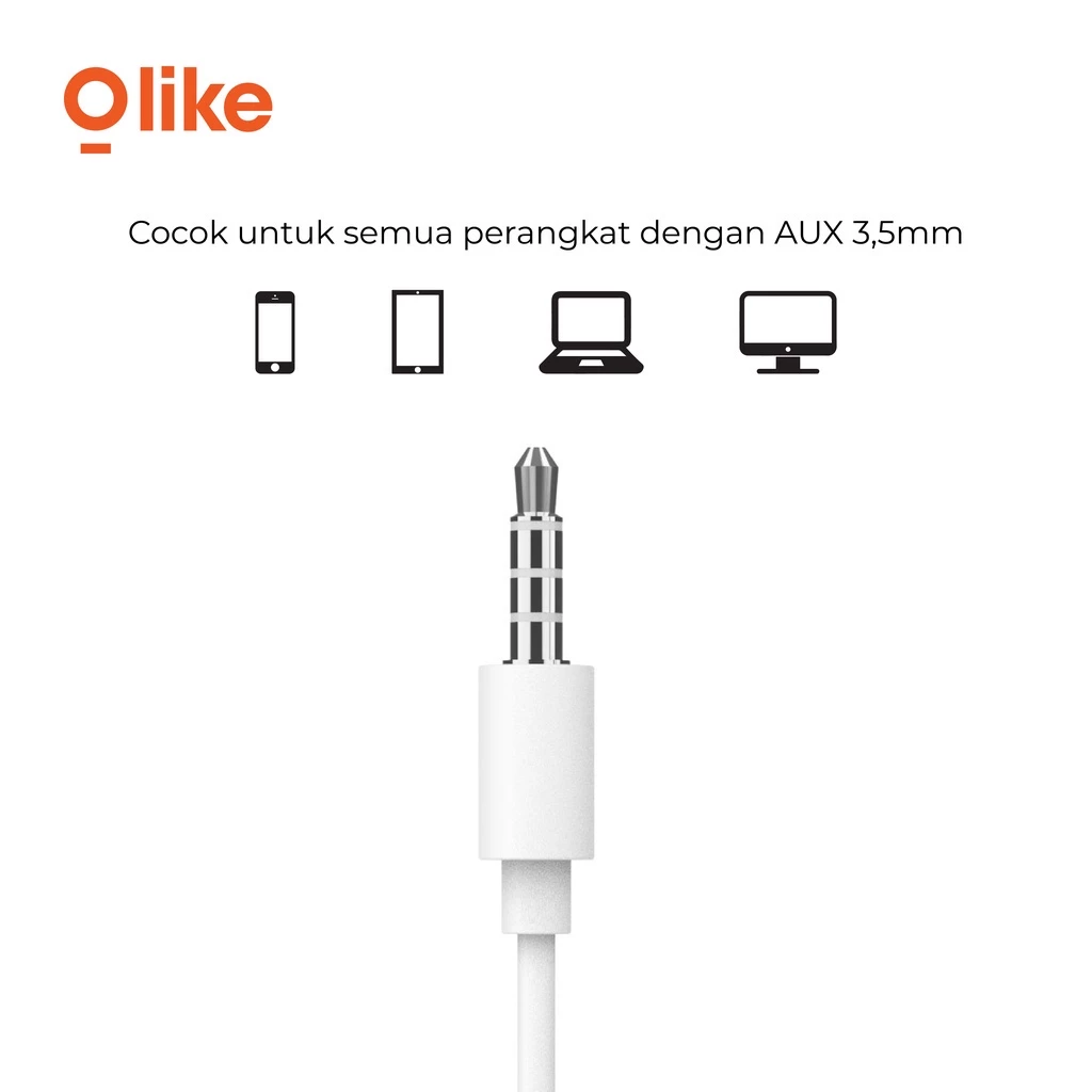 OLIKE HEADSET HANDSFREE 3.5MM WIRED EARPHONE MIC ANDROID IPHONE E20S
