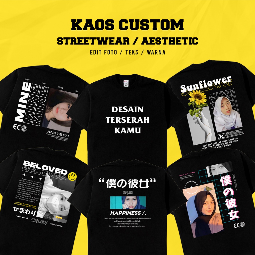 Jual Kaos Custom Streetwear Aesthetic Bucin Mine Viral Couple