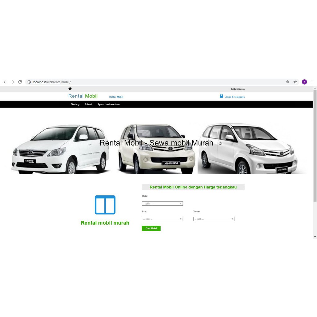 Jual Software Aplikasi Rental Mobil Berbasis Web Menggunakan Php ...