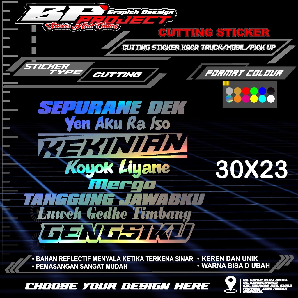 Jual Sticker Cutting Cutting Sticker Kata Kata Lucu Kaca Pintu Atau Body Truck Mobil Pick Up