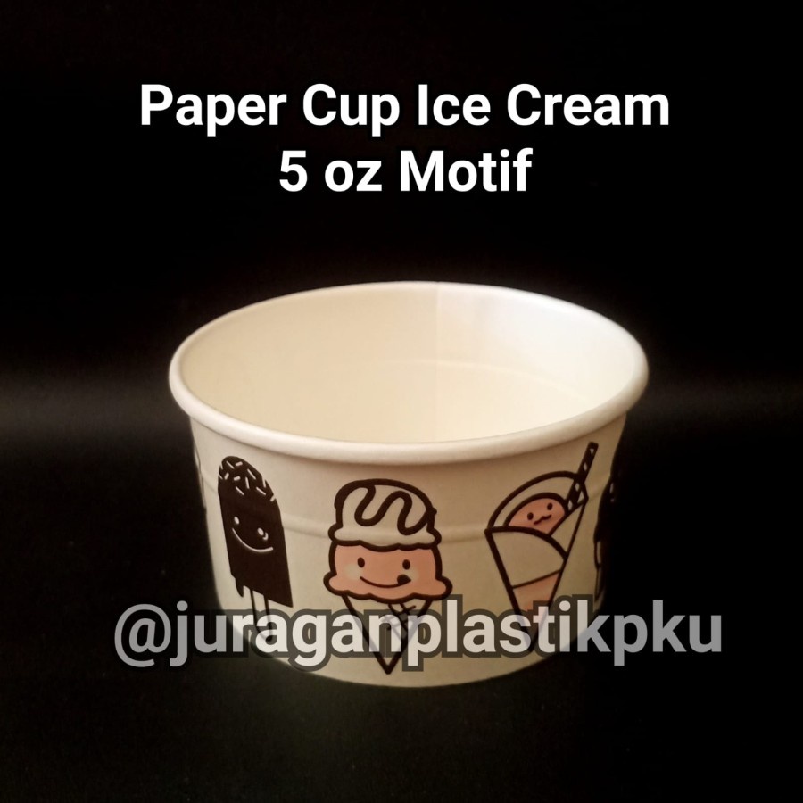 Jual Paper Cup Ice Cream 5 Oz Motif Isi 50pcs Gelas Kertas Es Krim 150 ml Shopee Indonesia