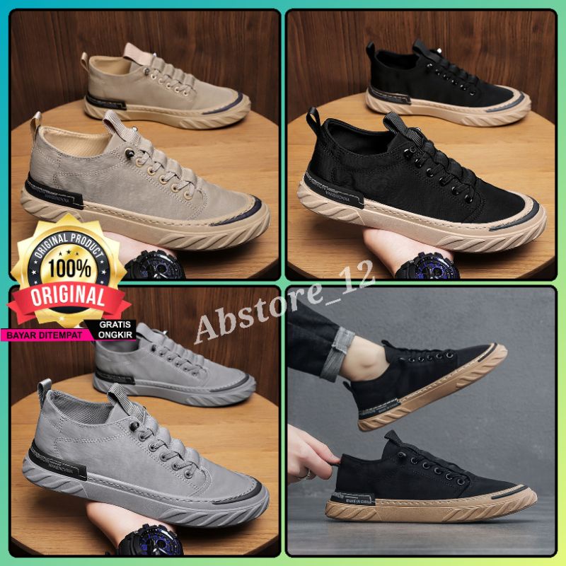 Jual Sepatu Pria Sneakers Men's Low Cut Breathable Shoes Sepatu Tali ...