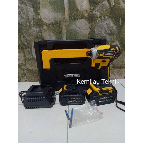 Jual Mesin Bor Obeng Baterai Cordless Impact Screwdriver Nagawa Nid K Set Brushless Screw