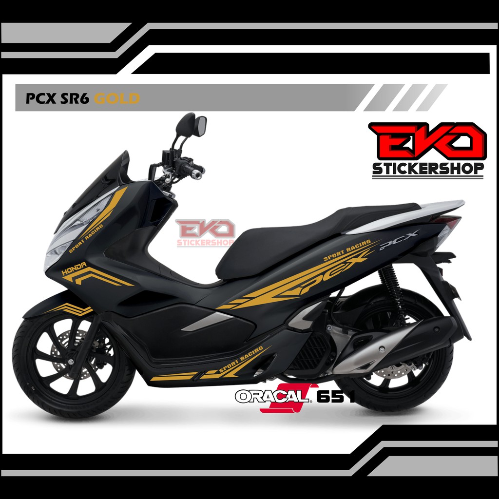Jual Sticker PCX HITAM cutting stiker GOLD SR6 | Shopee Indonesia