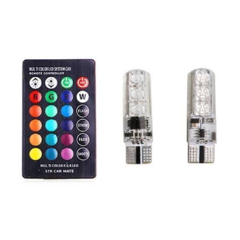 Jual LAMPU SEIN SEN LED MOTOR MOBIL T10 RGB 6 TITIK MATA JELLY 5050 SMD ...