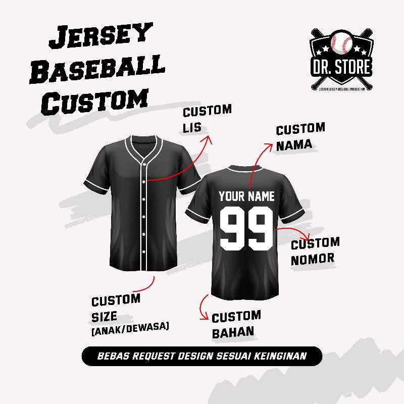 Kaos sales baseball custom