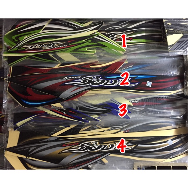 Jual STIKER STRIPING MIO SOUL 2008 HIJAU MERAH BIRU DAN HITAM | Shopee