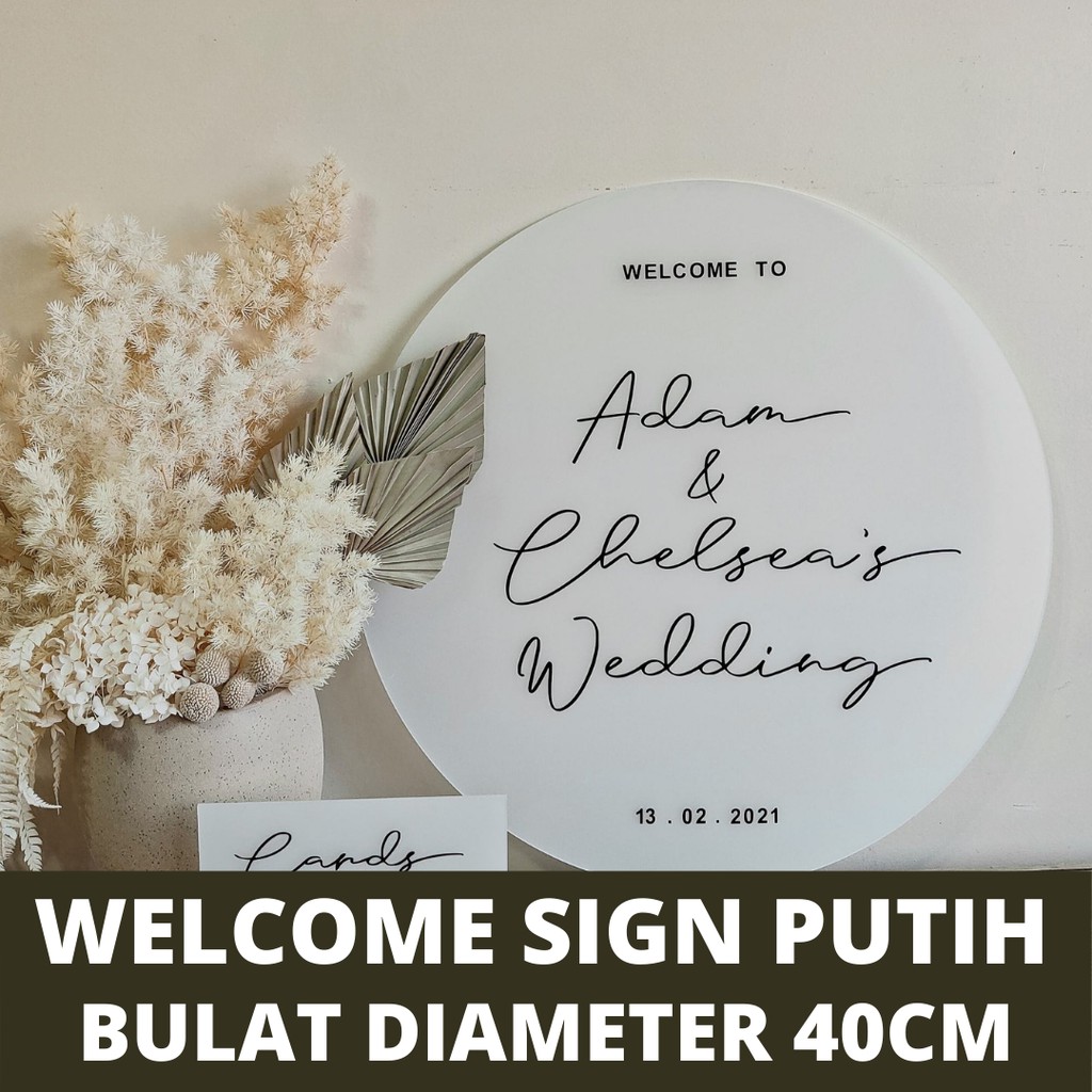 Jual Welcome Sign Akrilik Bulat Diameter Putih Shopee Indonesia