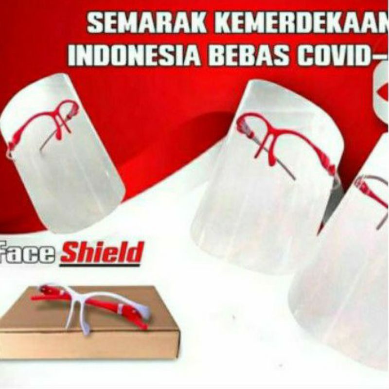 Jual Face Shield kaca mata nagita Orbital merah putih | Shopee Indonesia