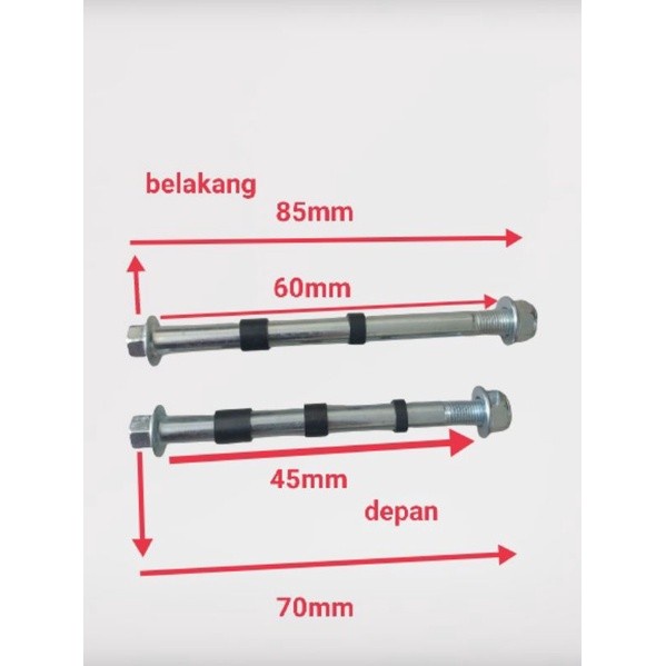 Jual As Roda 1 Set Mini Trail - Depan Belakang - 49cc mt2 | Shopee ...