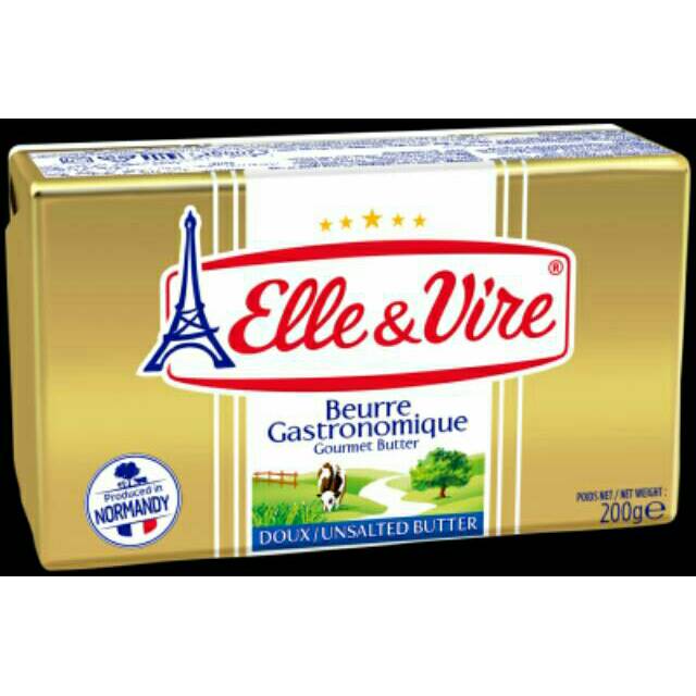 Jual Elle vire french butter butter packet unsalted 200 gram 6 pcs ...