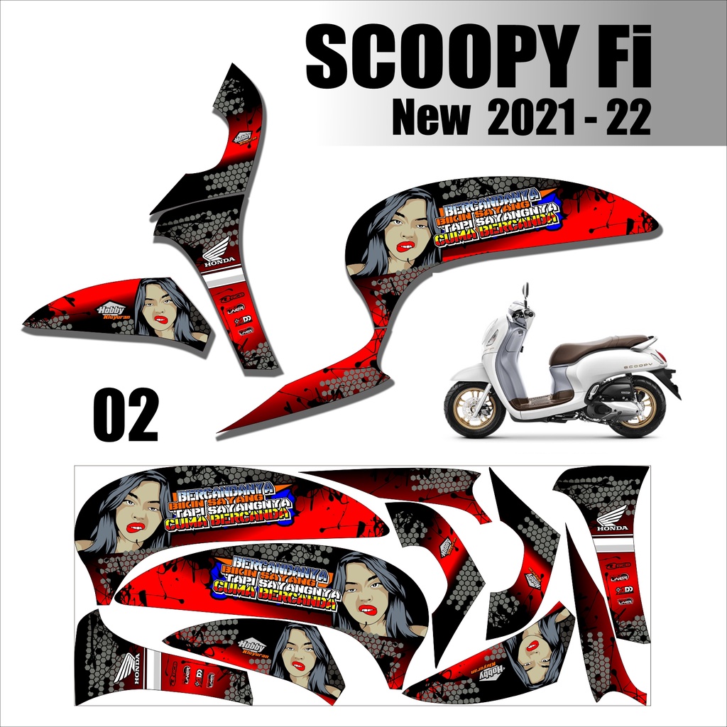 Jual Sticker Stiker Striping Variasi Honda Scopy Scoopy Fi New 2021 ...