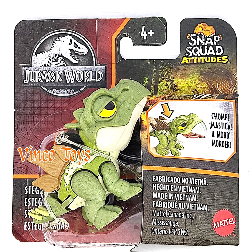 Jurassic World Snap Squad Attitudes - Mosasaurus - Statuetta Dinosauro Collezionabile Con Bocca Che Si Apre
