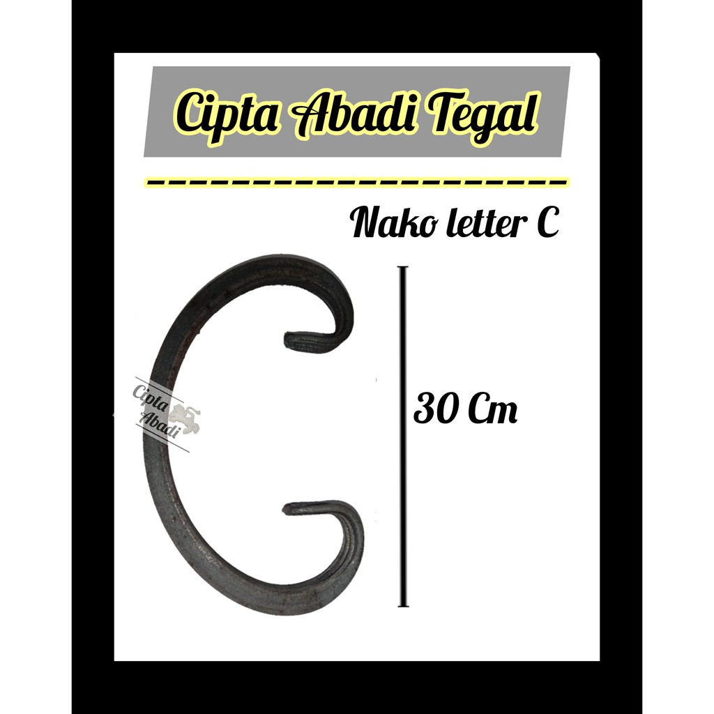 Jual Ornamen Pagar Besi Aksesoris Pagar Letter C [30 cm] | Shopee Indonesia