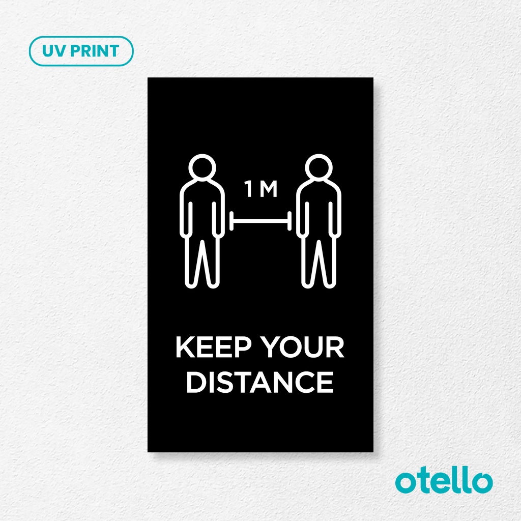 Jual Otello Signage Papan Keep Your Distance Sign Tempel Dinding Jaga ...