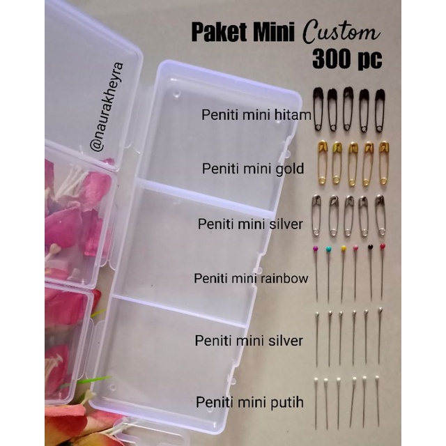 Jual Paket mini custom 300 ( peniti dan jarum pentul mini ) | Shopee ...