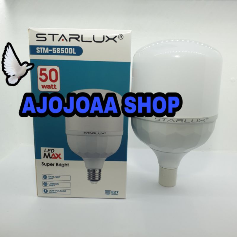 Jual Bohlam Lampu Led Starlux Max Super Bright 50watt Cahaya Putih Sni