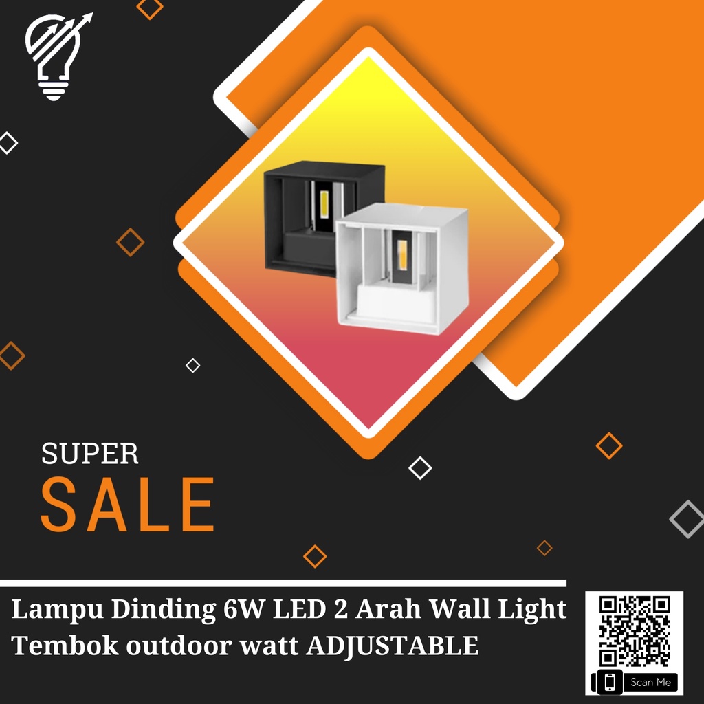 Jual Lampu Dinding 6W LED 2 Arah Wall Light Tembok Outdoor Watt ...