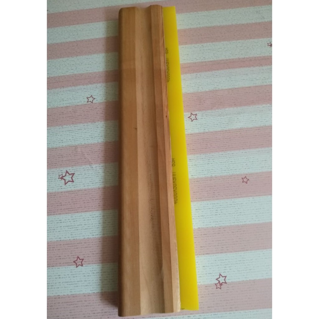 Jual Rakel Sablon Kuning Kotak Besar 9MMX50MM Set Gagang Kayu Per CM ...