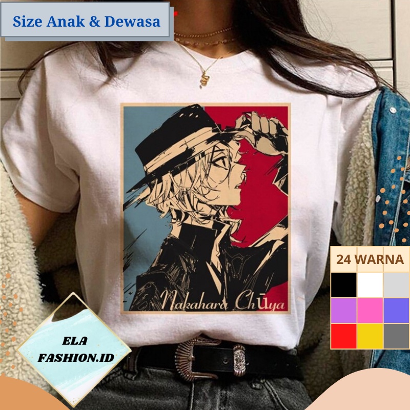 Anime Bungo Stray Dogs Dazai Osamu Kawaii Cartoon Printed Tshirt