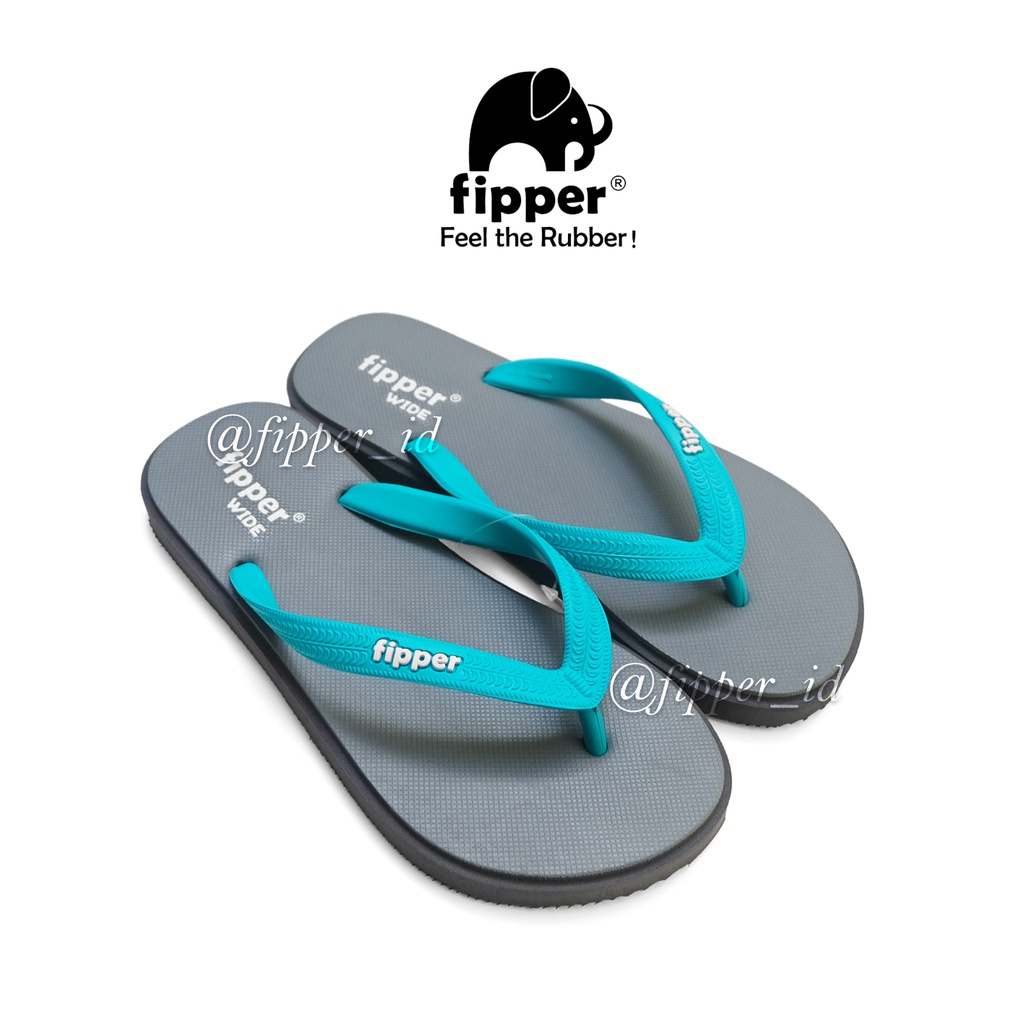 Jual Sandal Fipper Wide Original for Man/Woman - Grey/Grey(Dark)/Turquoise  | Shopee Indonesia