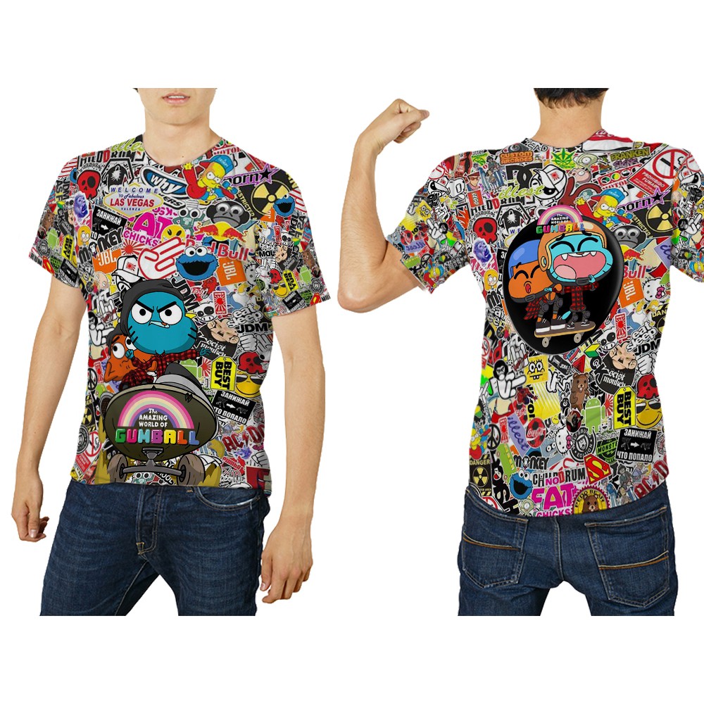 Jual Baju Kaos Tshirt Pria serial tv The Amazing World of Gumball kartun 01  Custom Fullprint | Shopee Indonesia