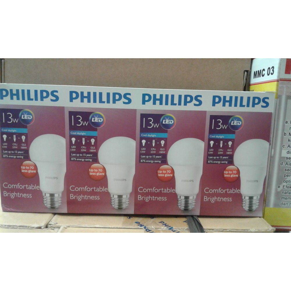 Jual Philips LED Bulb Pack 13w 6500K 4pcs Terbaik | Shopee Indonesia