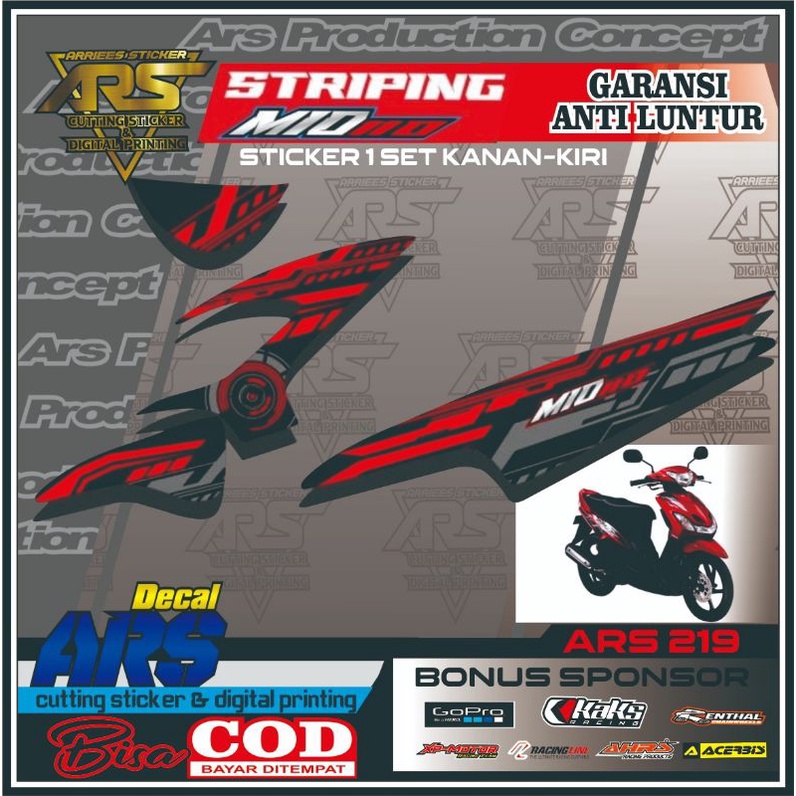 Jual Stiker Mio - Sticker Striping Variasi Mio Smile Semi full Body ...