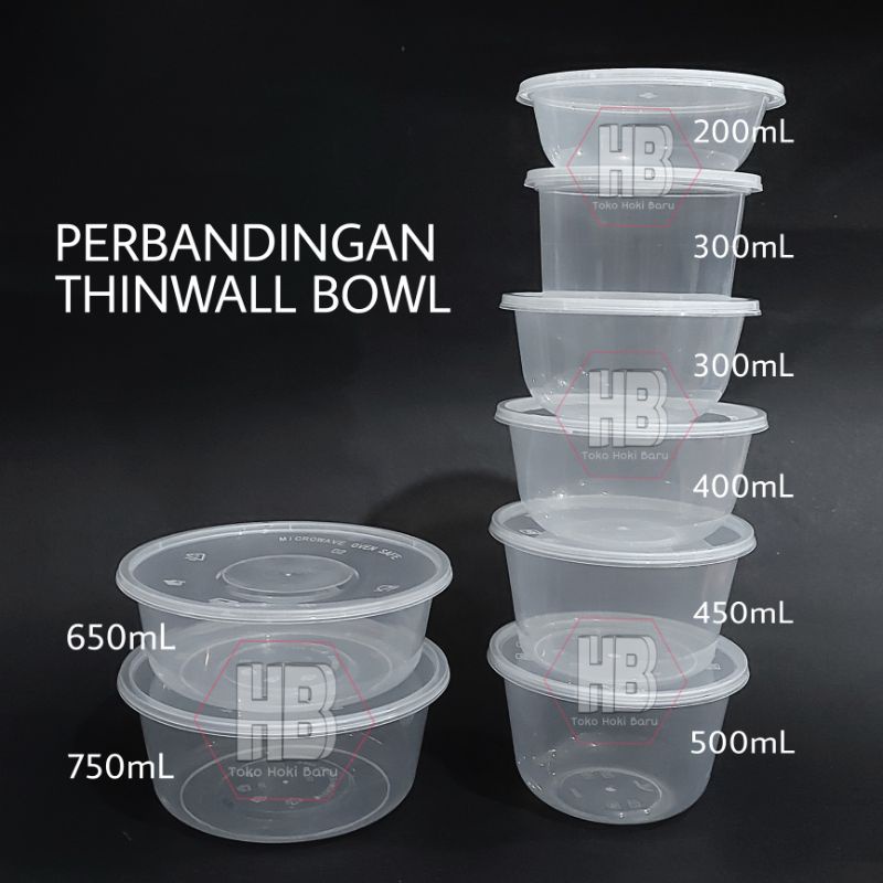 Jual Thinwall Bulat Bowl 200ml Meiji Mangkok Plastik Tutup Untuk