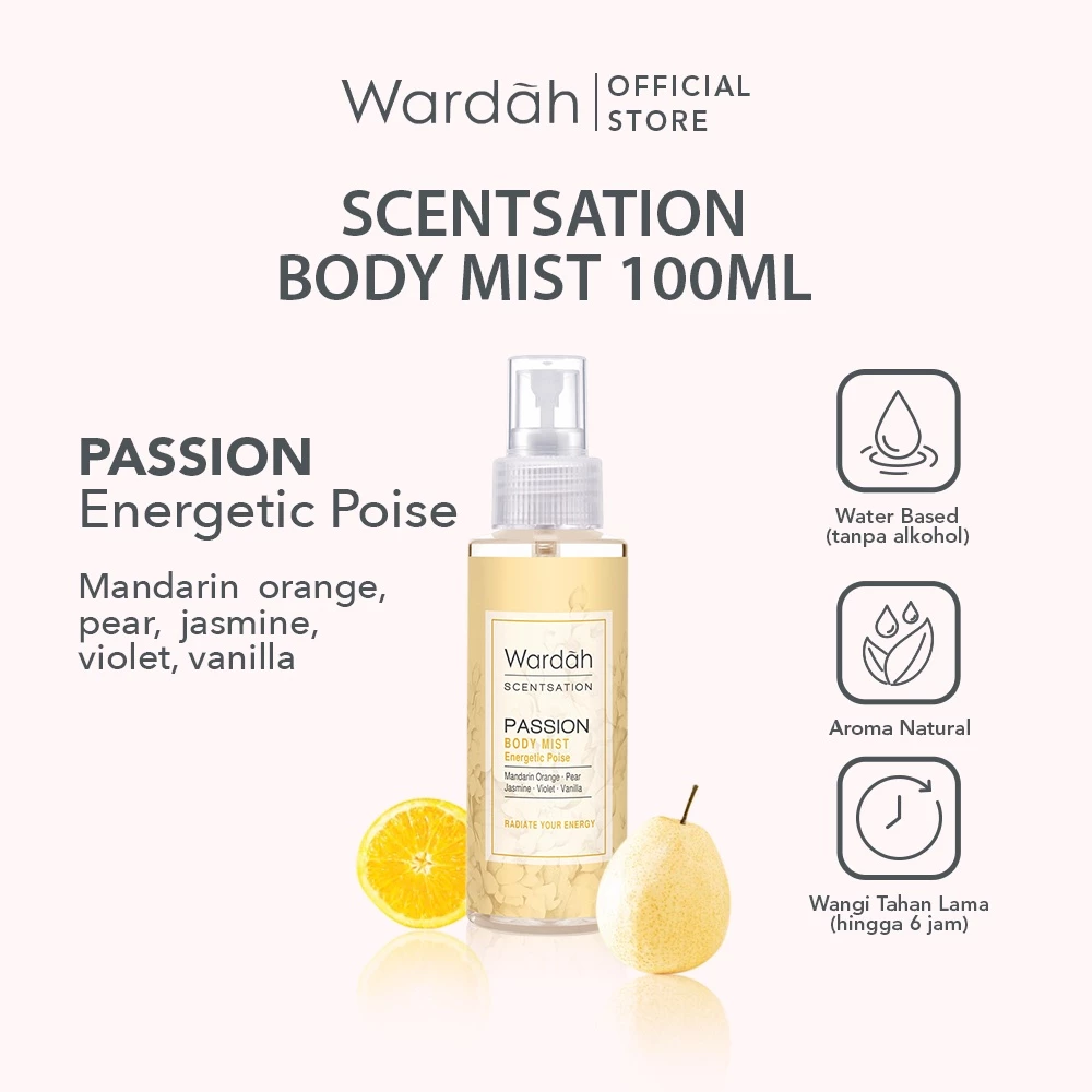 Wardah Scentsation Body Mist 100 ml Parfum Wanita Wangi Tahan Lama 5 Jam