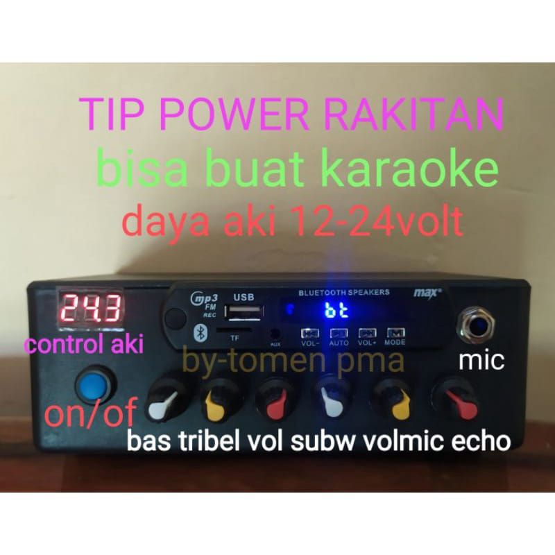 Jual power ampli rakitan daya aki bisa untuk karaoke fitur lengkap