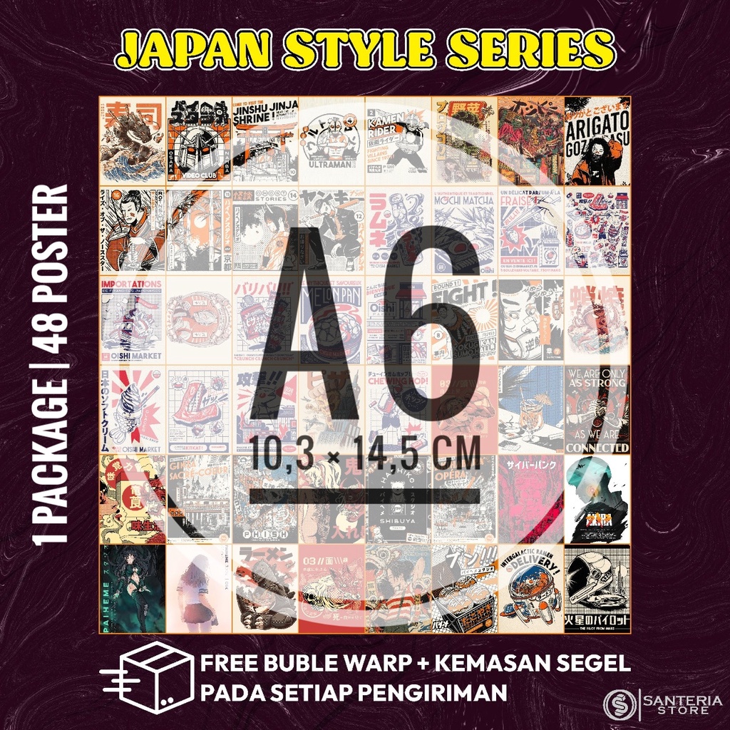 Jual Poster Dinding Aesthetic Variasi JAPAN STYLE | Isi 48 Poster ...