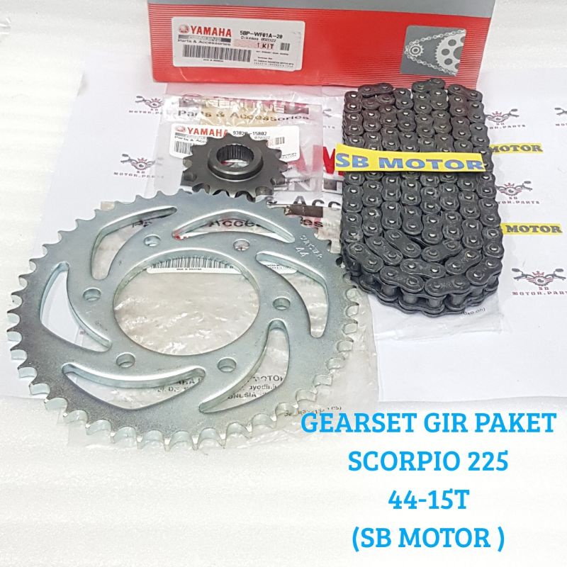 Jual GEAR SET GIR RANTAI RODA SCORPIO 225 ASLI YGP 5BP-WF01A-20 ...