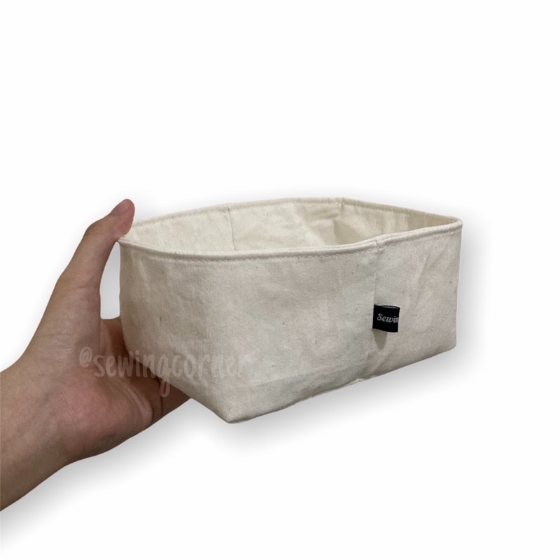 Jual Storage Box Mini Kain Putih White | Shopee Indonesia