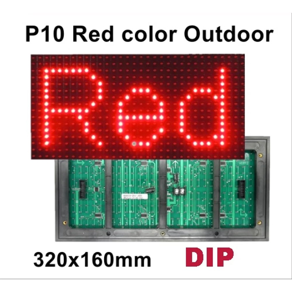 Jual LED Modul DIP P10 Running Text Panel P10 FULL Outdoor Red Merah ...