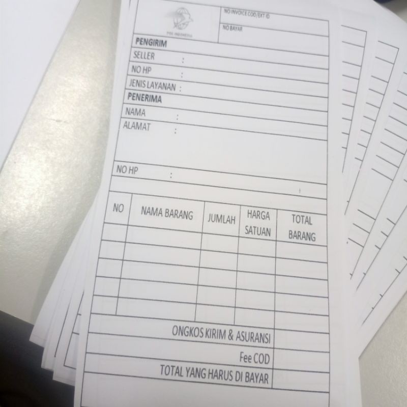 Jual invoice cod pos READY | Shopee Indonesia