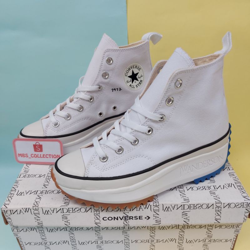 Jual JUAL SEPATU CONVERSE JW ANDERSON x RUN STAR HIKE WOMENS WHITE EGRET BLUE PREMIUM ORIGINAL Shopee Indonesia