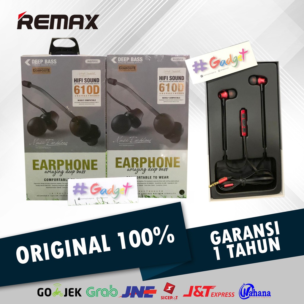 Jual Remax Earphone with Microphone & Volume Control - RM-610D | Shopee ...