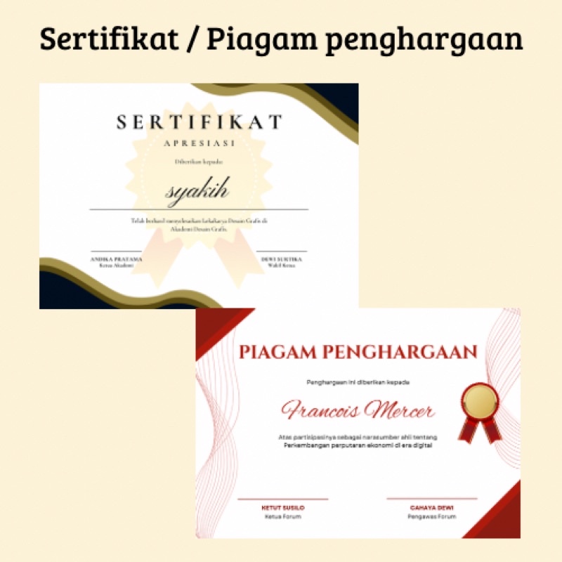 Jual Sertifikat Piagam Penghargaan Shopee Indonesia