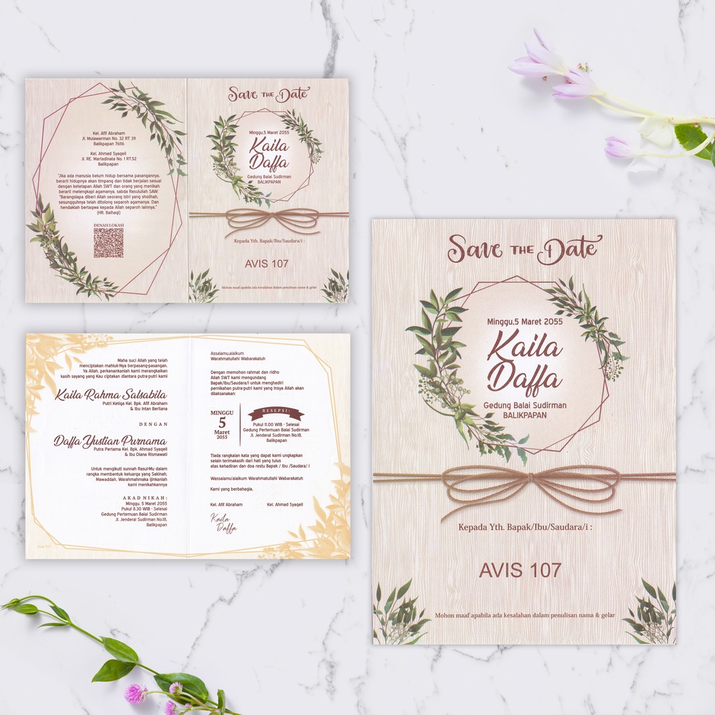 Jual Cetak Undangan Pernikahan Rustic, Floral, Elegan Murah dan Simpel ...